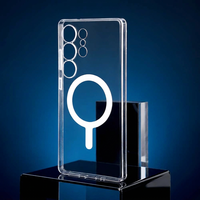 Étui de téléphone magnétique en PC haute transparence JOYPORODO C009 pour Samsung S22 S23 S24 S25 Ultra, antichoc, transparent, tendance