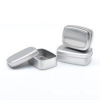 Échantillon gratuit Récipient cosmétique en aluminium durable 60g 80g 100g 150g Carré Argent Métal Pot Boîte pour Bougie Crème