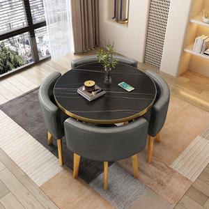 Nordico minimalista MDF Reception ristorante bar tavolo quadrato rotondo 4 posti salvaspazio domestico <span class=keywords><strong>Set</strong></span> tavolo da pranzo - Product Image 5