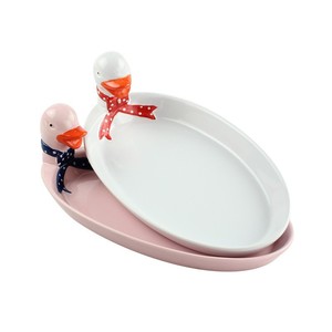 Customizable <b>ceramic</b> <b>plates</b> with cute cartoon duck designs, creative oval-shaped 3D dumpling <b>plates</b>, vegetable <b>plates</b>, and - Product Image 2