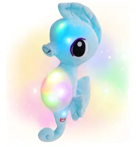 Light up Seahorse Stuffed Animals LED Soft Ocean Life Plush Toy with Night Light Bedtime Pal Children's Day Birthday