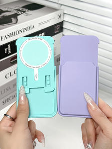 ที่ใส่บัตรโทรศัพท์มือถือแบบแม่เหล็ก สไตล์เรียบง่ายแบบ INS ผิวด้าน พร้อมช่องใส่บัตรเครดิต วัสดุแข็ง PC สำหรับโทรศัพท์ - Product Image 3