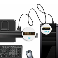 Meilleure vente 1.5 mètres DVI-D double lien 24 + 1 vers câble convertisseur HDMI plaqué or 6.6FT noir pour LCD DVD HDTV XBOX PS3 câble hdmi