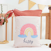 Sac étanche personnalisé avec logo imprimé, en polyester souple, avec fermeture éclair, pour ranger les vêtements de bébé, de plage, de natation ou les vêtements sales