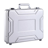 Étui pour ordinateur portable en aluminium, mallette d'affaires portable avec poche pour documents