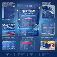 Mélange en poudre à boire au glycinate de magnésium, apaisant, avec Ashwagandha, L-théanine, vitamine D, crinière de lion, complément relaxant et concentrant, impression