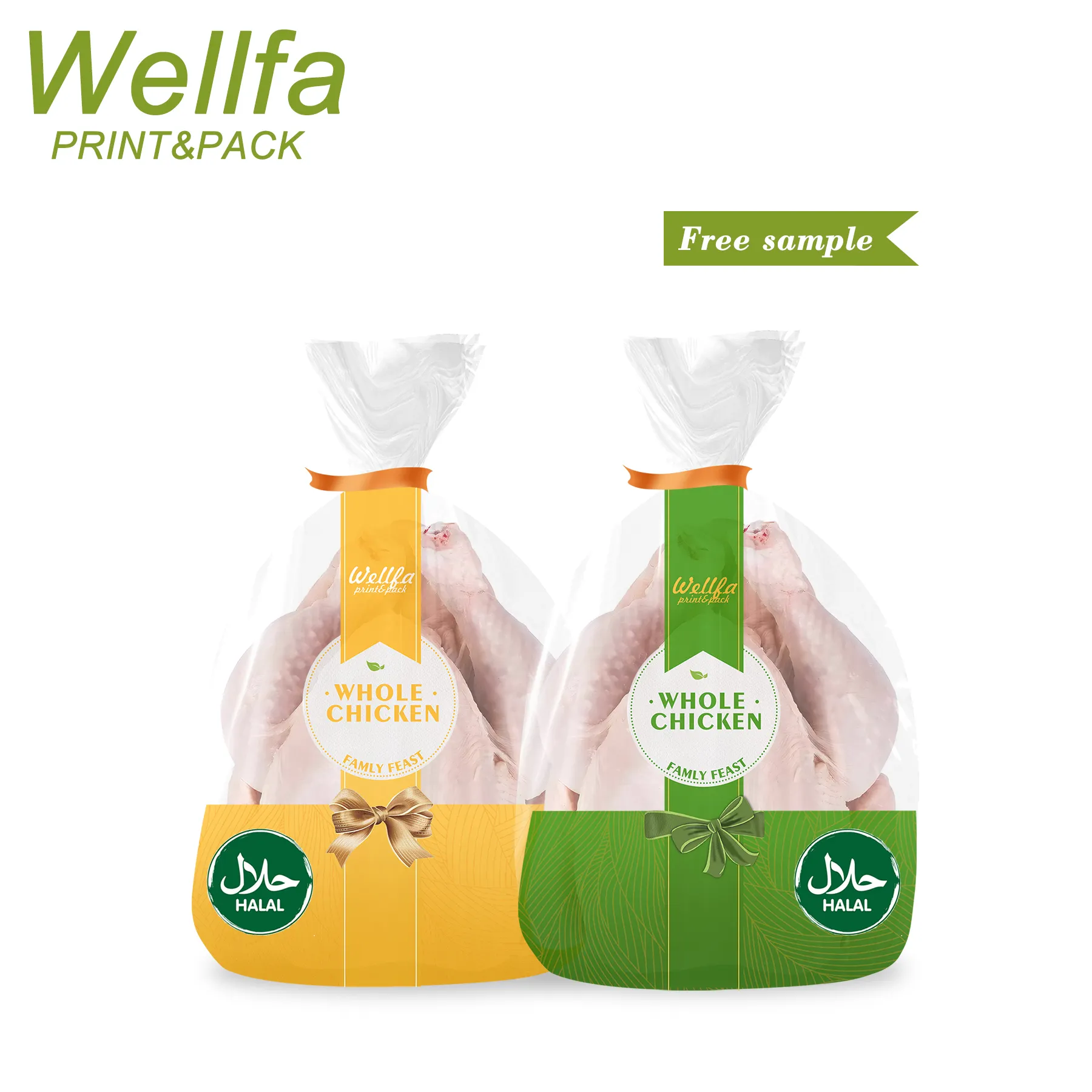 HALAL de calidad alimentaria de plástico personalizado asado congelado aves de corral pavo PE bolsa de embalaje de pollo entero congelado