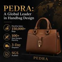 Set 3 Buah Tas Tangan Wanita Mewah PEDRA P6673 Tas Kantor Bisnis Profesional Tas Bahu Kapasitas Besar dengan Dompet & Tali