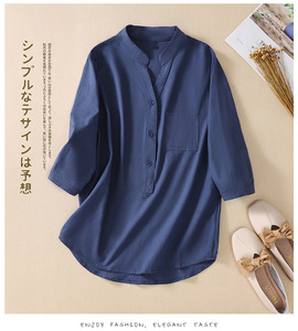S-5XL Phục Hưng Cotton Linen Áo sơ mi của phụ nữ mùa thu <span class=keywords><strong>l</strong></span>ỏng <span class=keywords><strong>l</strong></span>ớn ren bảng điều khiển Linen dưới đầu màu xanh màu hồng trắng - Product Image 6