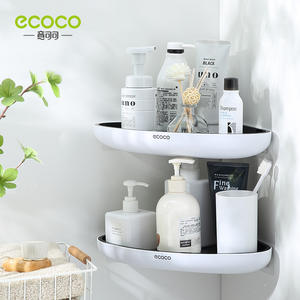 Estante de baño triangular de esquina para montar en la pared Ecoco, de 1 nivel, duradero, para almacenamiento en la ducha, el tocador y el inodoro. - Product Image 3