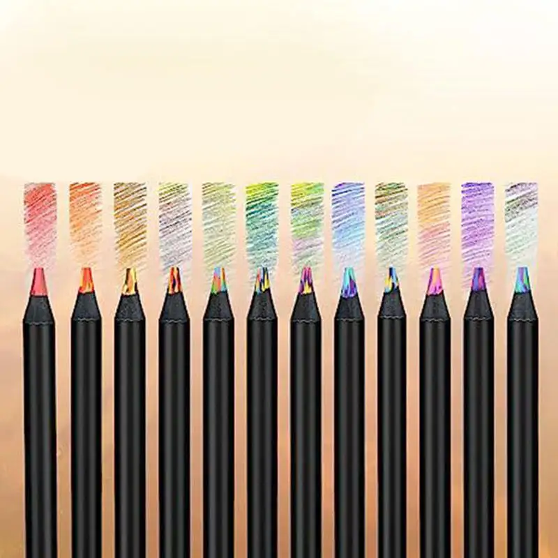 بيفيو الفن 12 لون قوس قزح أقلام ملونة جامبو للكبار تلوين رسم للكبار والأطفال