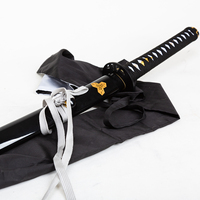 Réplique de film artisanale Kill Bill, épée de présentation avec fourreau noir et motif démoniaque gravé, vente en gros