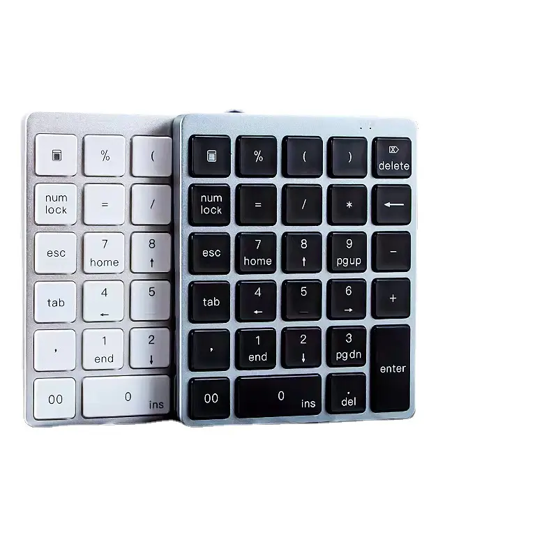 Tuts numerik 28 tombol Keyboard eksternal paduan aluminium tipis Keyboard Digital pengisi daya Keyboard Arab keuangan Keypad angka