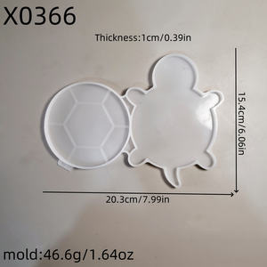 Moldes de fundición de resina hechos a mano para adornos decorativos DIY estilo Ins molde de posavasos de tortuga de silicona X0366 - Product Image 6