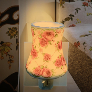 Lampe de décoration incandescente Guangli GL-TC5 en forme de vase en céramique pour intérieur, roses, blanc chaud, à brancher, veilleuse, décoration moderne - Product Image 1