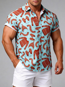 Chemise Formelle Slim Fit Col V pour Homme, Meilleure Vente, Camisa De Praia, Chemise Hawaïenne Haut de Gamme pour Homme, Vêtements de Créateur - Product Image 6
