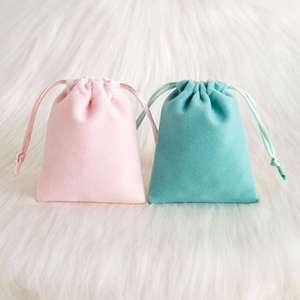 Custom Gift Jewelry <b>Packaging</b> <b>Bag</b> Velvet Drawstring Dust Pouch Custom Gift Colors Luxury Recyclable Velvet <b>Bags</b> - Product Image 5