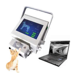 Máquina veterinária de alta frequência 5Kw para rádio X, sistema de tela sensível ao toque, máquina de rádio X móvel médica DR