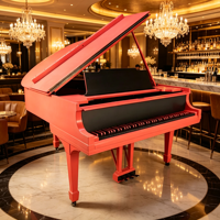 Piano à queue acoustique en bois massif rouge mat 88 touches avec banc assorti, couleur personnalisée OEM/ODM, pour concert et décoration intérieure