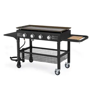 Ristorante commerciale piatto Barbecue carrello mobile a doppio uso brace Gas