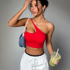 Liền mạch mở lại <span class=keywords><strong>Workout</strong></span> Tops Một Vai đệm Yoga Top rỗng tập thể dục phòng tập thể dục Áo ngực áo ngực thể thao cho phụ nữ - Product Image 1