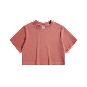 Jicai Custom High Quality Heavy Weight Oversized Streetwear Y2k Clothing Ladies Women's Summer <b>Crop</b> <b>Top</b> Tshirt - Product Image 3