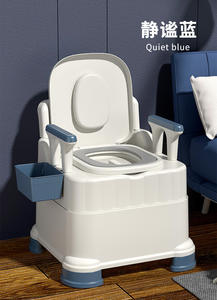 Inodoro portátil de plástico montado en el suelo cuadrado de dos piezas europeo <span class=keywords><strong>barato</strong></span> para uso en el baño de ancianos y mujeres embarazadas - Product Image 6