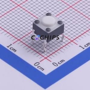 JT1230 Tactile Switch Through hole Component (THT)-4P,6x6mm Switch Single Pole Single Throw Round Button 1.6N Through Hole - Product Image 1