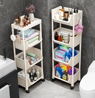 Étagères de rangement XF003 au sol, simples, pour la maison, pour enfants, multi-niveaux, avec roulettes, contre le mur