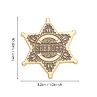 Pin de Solapa con Insignia de Sheriff en Tono Dorado, Broche Esmaltado de Vaquero del Viejo Oeste