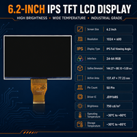 Module d'affichage LCD TFT 6,2 pouces 1024x600, 750 nits, haute luminosité, lisible en plein soleil, écran automobile industriel