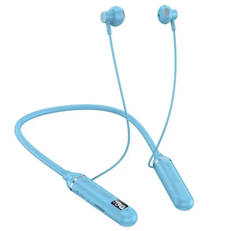 Top Seller Sports In ear Earphone TWS Earbuds LED Display Neckband Headphones Microphone TF Card Wireless Earphone