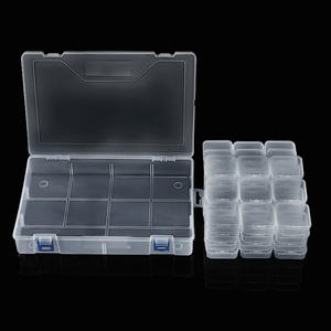 Boîte de rangement en plastique transparent à 45 compartiments, 29.7x19.7x5.8cm, organisateur de bijoux, trieur de bureau avec couvercles pour accessoires de bricolage - Product Image 2