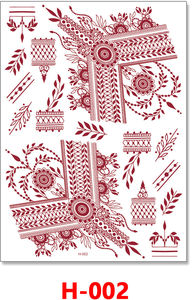 2025 Sexy rouge henné tatouages temporaire Mehndi conceptions <span class=keywords><strong>dentelle</strong></span> main et <span class=keywords><strong>bras</strong></span> corps Art pour les femmes mariée fête Festival - Product Image 2