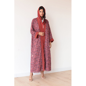 LEDUO Customized Luxury Casual Women Eid Paisley and Digital Print Open Style <b>Kaftan</b> - Product Image 1