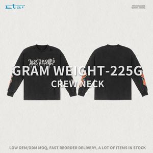 เสื้อยืดผ้าฝ้ายพิมพ์ลายกราฟิกสำหรับผู้ชายเสื้อยืดแขนยาวสองชั้น100% งานตามสั่ง - Product Image 6