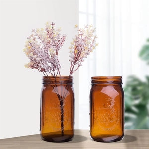 Frasco de Vidrio de Boca Ancha de 1000 ml con Tapa para Bebidas y Almacenamiento de Alimentos, para Uso con Galletas, Impresión Serigráfica, Venta Caliente - Product Image 1