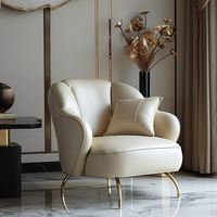 Fauteuil de détente moderne de luxe en cuir PU à hauteur réglable pour appartement, villa, maison, salon, chambre, hôtel, usage extérieur
