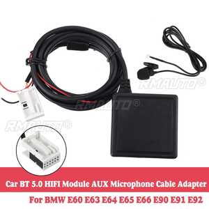Adaptateur stéréo Bluetooth 12V pour voiture, câble module, microphone mains libres pour BMW E60 E63 E64 E65 E66 Série 1 3 - Product Image 1