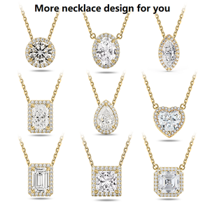 Collar de Diamantes de Oro de 10K con Forma Elegante, Diamantes Cultivados en Laboratorio DEF VS, Cadena de Oro Blanco/Amarillo de 40+5cm, Colgante para Aniversario de Bodas - Product Image 1