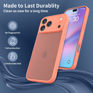 Funda para iPhone 17 Pro Max, Color Naranja, Precio de Fábrica al por Mayor, Tacto Suave, Resistente a Impactos, TPU+PC - Product Image 3