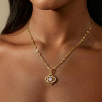 Collier en acier inoxydable plaqué or rose 18 carats avec pendentif trèfle à quatre feuilles en zircon scintillant, chaîne fine pour clavicule
