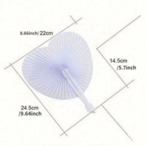Abanico de Papel Redondo Plegable Simple, Mini Abanico Portátil de Viaje, Abanico Pequeño en Forma de Corazón, Regalos para Jardín de Niños - Product Image 2