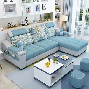 nordisch kleine familie wohnzimmer volles aussehen stoffsofa einfach modern mietezimmer mehrstiliger sofa-kombi großhandel individuell