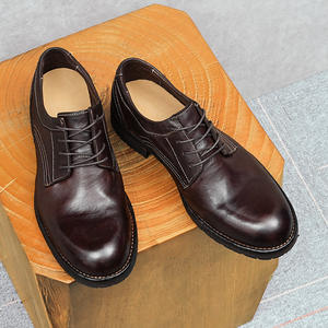 Chaussures d'affaires haut de gamme - Cuir véritable souple, style Oxford décontracté et formel, semelle plate antidérapante, lacets, chaussures pour hommes tendance - Product Image 1