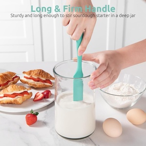 Espátula de silicona delgada para tarros, resistente al calor, de grado alimenticio, de 10 pulgadas de largo, varilla estrecha para mezclar masa de pan fermentado - Product Image 3