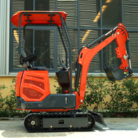 Mini-excavatrice multifonctionnelle sur chenilles de 1,2 tonne la plus vendue pour l'agriculture, le jardin, la ferme et la maison, mini-pelle diesel