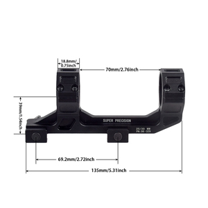 Support de lunette ECHAIN de 25,4/30 mm de diamètre, rehausseur de 1,54 pouce, support optique à double anneau, support de point rouge, accessoires de chasse - Product Image 4