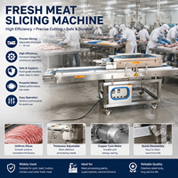 Machine à trancher la viande fraîche commerciale, machine à découper la viande automatique en acier inoxydable pour porc, bœuf, poulet
