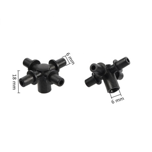 Conector de Riego por Goteo de <span class=keywords><strong>4</strong></span> Vías para Microirrigación de 6 mm, Conector de Boquilla para Tubería de Goteo, Divisor de Manguera - Product Image 2